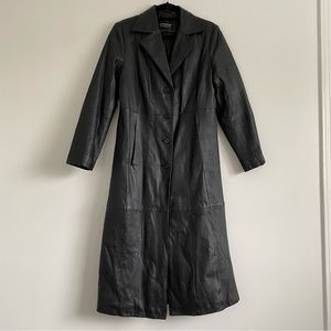 Genuine Leather Vintage Trench Coat